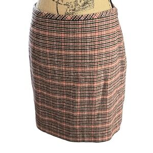 Talbots Pink and Black Plaid Skirt
